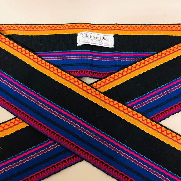 RARE! vintage CHRISTIAN DIOR hand loomed BELT - Picture 3 of 8